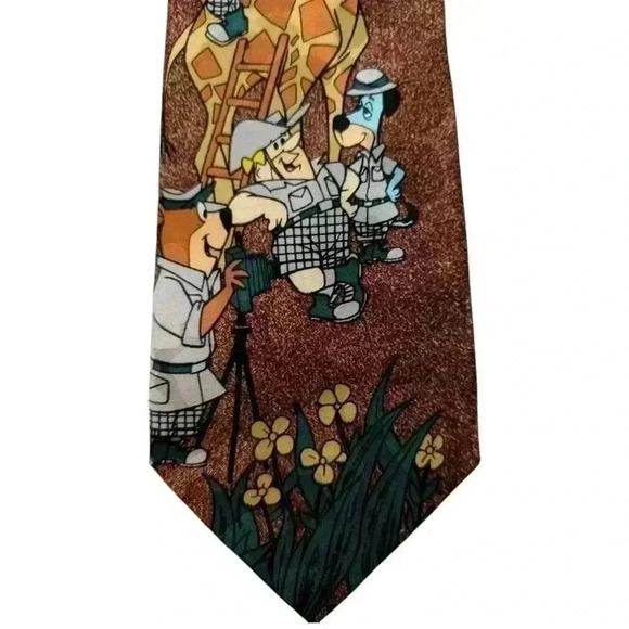 Vintage 1994 Cartoon Network Ties  100% Silk Flinstones - Picture 1 of 9